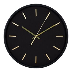 Camden Wandklok - Wandklok, zwart, geruisloos uurwerk, rond, ø35 cm
