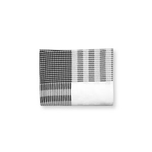 Table Cloth 100% Cotton White-Black Square 150x250cm