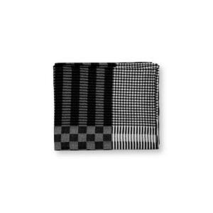 Table Cloth 100% Cotton Black-White Square 150x250cm